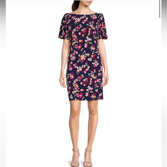 Jessica Howard Women's Dot Print Sleeveless Dress Blue Size 22W